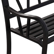 Panchina 2 Posti da Giardino 128x56x86 cm in Metallo Nero