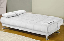 Gstore Divano Letto RECLINABILE Ecopelle Ufficio - Salotto (Bianco J003)