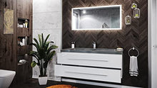 Set da bagno Damo 130 2 parti incl. granito G654 1 foro in bianco lucido