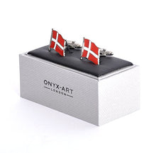 Onyx-Art Cufflinks - Denmark Flag - Danish Flying Flag