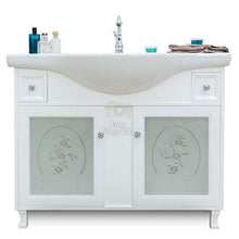 Arredo bagno 105cm bianco shabby chic provenzale con specchio