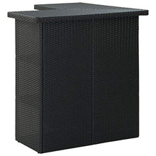 FAMIROSA Tavolo da Bar ad Angolo Nero 100x50x105 cm in Polyrattan