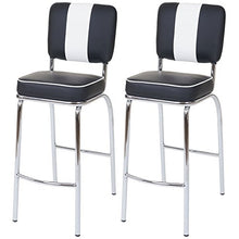 Coppia sgabelli Design Anni 50 Avellino Metallo Ecopelle 46x38x107cm Nero