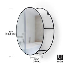 Umbra Cirko Specchio con mensole, Acciaio, Nero