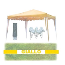 GrecoShop Gazebo Pieghevole Impermeabile in Alluminio 3x3m Verde/Bordeaux/Giallo Ocra