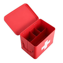Cassetta Pronto Soccorso | Kit Pronto Soccorso in Metallo con 4 Scomparti a Doppio Livello Per La Conservazione | Valigetta Pronto Soccorso | 21,5 x 15 x 16 cm | HARIMA