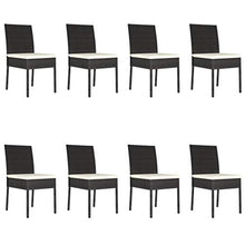 SKM Set da Pranzo da Giardino 9 pz in Polyrattan Nero (63.85kg)