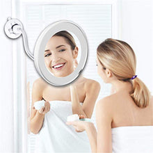 Lshbwsoif - Specchio da trucco a LED, con ingrandimento 10x, regolabile, girevole a 360°, per bagno e camera da letto