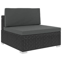 Festnight Set Divani da Giardino in Polyrattan, Set di Mobili da Giardino, Set Divano Esterno con Cuscini Nero 6 pz - Arredi Casa