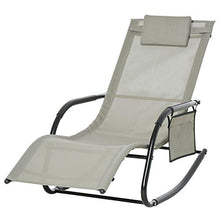 Sdraio Dondolo da Giardino 62x88x165 cm in Metallo e Tessuto Grigio
