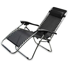 Mediawave Store - Sedia Sdraio Nera Pieghevole EVERTOP 604001 Totalmente reclinabile gravità Zero