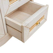 SHOP CHIC Mobile Bagno 105 cm Barocco in Tinta Avorio decapè Completo di specchiera