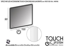 Specchiera specchio filo lucido,retroilluminato a led,sensore touch,cm.90x100