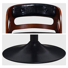 Pu Pelle Rotondo Bar Sgabello con Back Rest Height Regolabile Swivel Solid Wood Pub Sedia Home Kitchen Bar Sgabello Backless Stool con Footrest (Nero)
