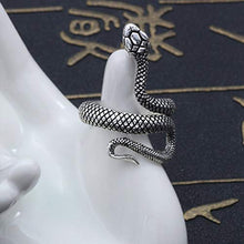personalità esagerazione Retro Snake Ring Snake Punk Animal Geometric Ring Sliver