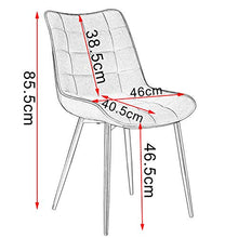 WOLTU Sedie da Pranzo con Schienale Senza Braccioli Sgabello in Velluto per Cucina Grigio Chiaro BH142hgr-2