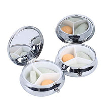 Portapillole Metallo, 5Pcs Portapillole Rotondo Porta Pillole Giornaliero Tascabile con 3 Scomparti, Diametro: 51mm