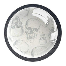 4 PCS Pomelli per Porta,Pomolo per Mobile,Pomelli per Mobili con Viti,Maniglia per Armadietto,Pomelli per Porta,Pomelli per Cassetti per Porta,Armadio,Cassetto e Credenza,Halloween pallido teschio