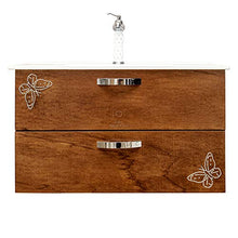 Shop Chic Mobile Bagno Kunst Finitura Legno Arte povera con Specchio e lavabo Rettangolare