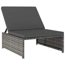 vidaXL - Lettino prendisole 2 pezzi, con tavolo in polyrattan, colore: Grigio