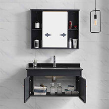 Set di Mobiletti Specchio e Lavabo Mobile da Bagno Combinazione Tavola da Parete Tavola da Parete Piccolo Apartment Apartment Vanity Specchio Armadio (Color : Black, Size : 48x80x48cm)