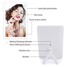 Maidehao, specchio per trucco con luci, schermo touch screen a LED, rotazione di 180 gradi, specchio per il trucco, specchio per il bagno, grande