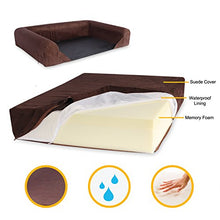 KOPEKS Deluxe ortopedico in memory foam per divano letto per cani, misura piccola, marrone