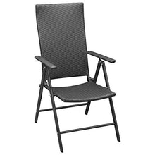 FAMIROSA Sedie da Giardino 4 pz in Polyrattan Nero-3105