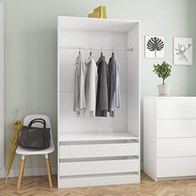 Tidyard Armadio Bianco Lucido 100x50x200 cm in Truciolato