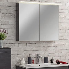 Fackelmann - Set di mobili da bagno B.Perfect, 2 pezzi, con mobiletto sottolavello, con lavabo in ceramica, 80 cm e armadietto a LED