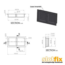 Slotfix - Nicchia da parete - piastrellabile – barra centrale variabile – iccia – 60 x 30 x 10 cm