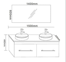 SIMBA Mobile Bagno Doppio LAVABO ARREDO Bagno Completo 150 cm RUBINETTI White Cardellino