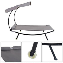 Outsunny Lettino Matrimoniale 2 Posti Prendisole Parasole Regolabile Esterno e Giardino 200 x 170 x 134cm Grigio
