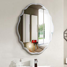 Specchio da parete ovale decorativo, Specchi HD Frameless, Stanze da bagno Specchiera da toilette, 60x90cm