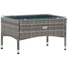 Tidyard Set Divani da Giardino in Polyrattan, Set di Mobili da Giardino, Set Divano Esterno con Cuscini Grigio 4 pz