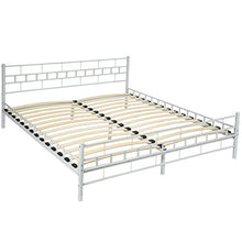 TecTake LETTO METALLO CON RETE STRUTTURA MATRIMONIALE MODERNO - modelli differenti - (180x200cm, Bianco)