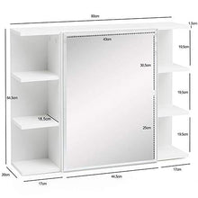 KADIMA DESIGN legno armadio Pensile moderna 80x64,5x20cm armadietto a specchio bianco