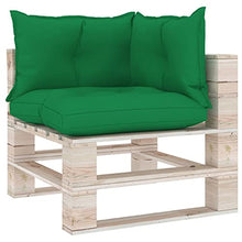 vidaXL Cuscini per Divano Pallet 3 pz Verdi in Tessuto