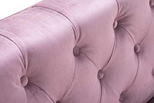 Natura Sofa - Divano fisso vintage Luna, 3 posti, velluto lilla, ispirazione Chesterfield, lunghezza 197 cm.