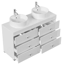 Mobile bagno a terra Memoria Classic bianco lucido con lavabi appoggiati