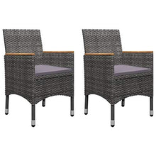 FAMIROSA Set Bistrot Giardino 3 pz Polyrattan e Vetro Temperato Grigio-8365