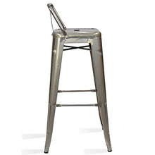 Santani Mobili - Sgabello in metallo, modello: Classic Tolix Style, forma ad L, ispirata al mondo industriale, dimensioni: 42,5 x 42,5 x 95 cm Grigio cristallo