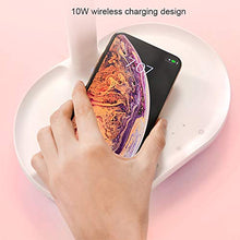 Specchio LED 10 W Ricarica Wireless Lente d'Ingrandimento 5X Luminosità a 6 Livelli Touch Dimming 3W Audio Connessione Bluetooth Angolo Regolabile di 180 °