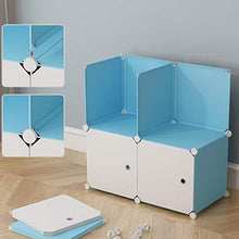 Locker 12-Gitter Armadio Armadio Rimovibili di Plastica Withdoor Scaffali Abbigliamento Home Camera Blu 111X37X147CM MUMUJIN