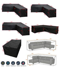 DLSM Mobili da Giardino per Esterni Copridivano angolare Copridivano per mobili Copri Tavolo da Esterno-Nero_215x215x87cm