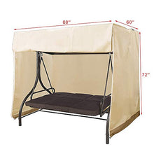 PIKOVIC - Telo protettivo per dondolo da giardino, impermeabile, 220 x 125 x 170 cm, copertura per dondolo da giardino 210 Oxford (beige)