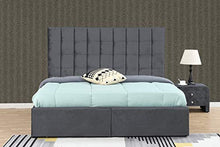 Skoll - Letto in velluto con 2 cassetti, 180 x 200 cm, colore: Grigio