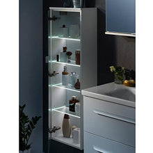 FACKELMANN - Set da 4 mobili da bagno Milano, da appendere, in ceramica, 100 cm e specchio da bagno a LED