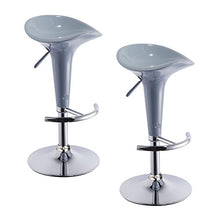 2X Sgabelli da Bar in plastica Grigio Regolabile in Altezza Girevole DH0049
