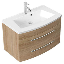 Posseik Rima - Lavabo in Legno di Rovere Sonoma, 82 x 48,5 x 54 cm